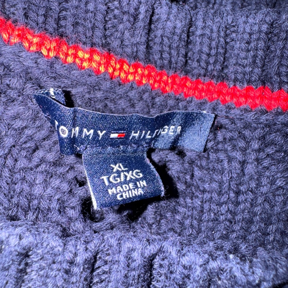 Tommy Hilfiger Dark Blue Cable Knit Sweater - Picture 3 of 4